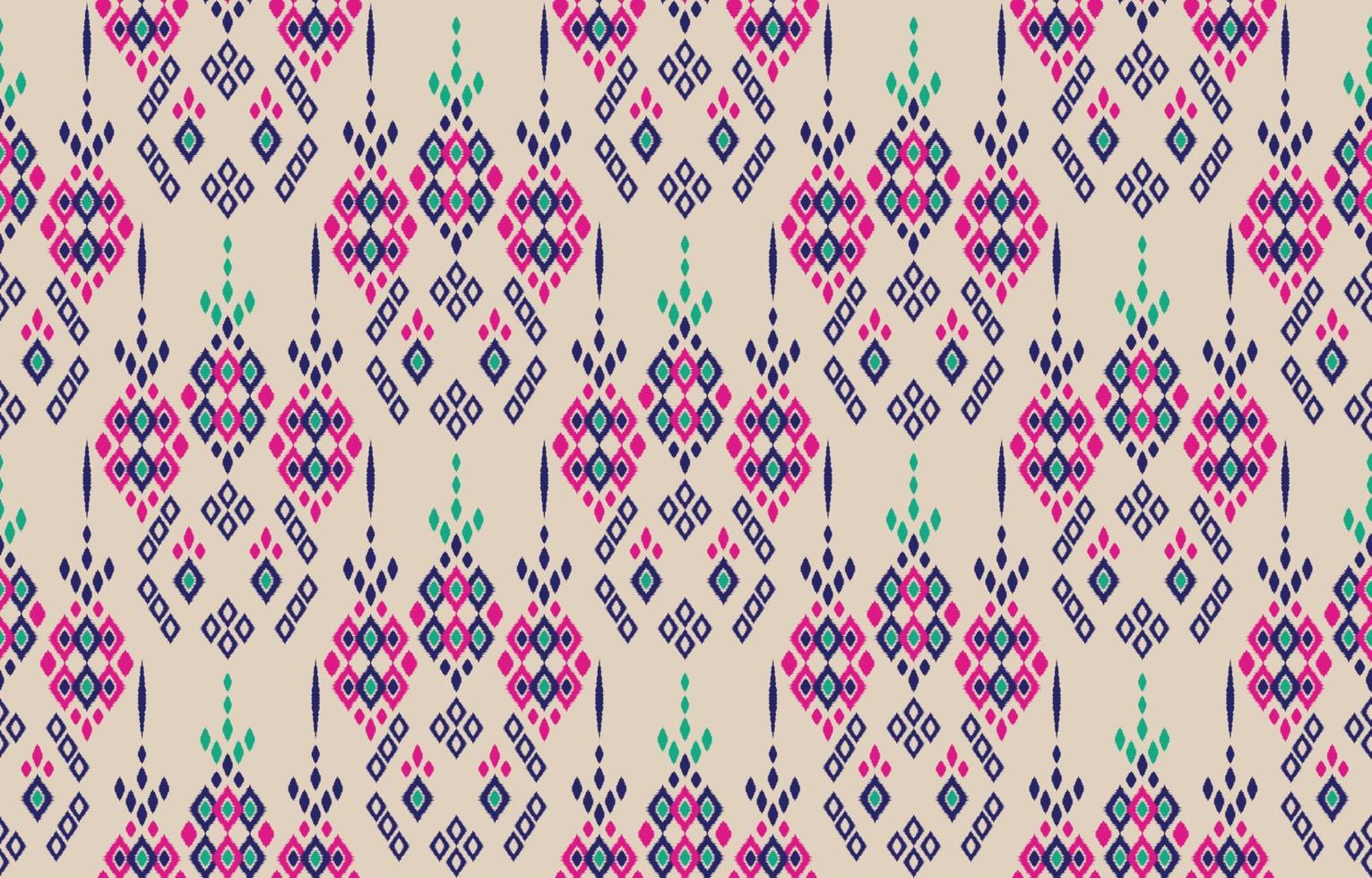 Beautiful Ethnic abstract ikat art. Seamless pattern chevron in tribal, folk embroidery rhombus, and Mexican style. Aztec geometric art ornament print. Design for carpet, wallpaper, wrapping. vector