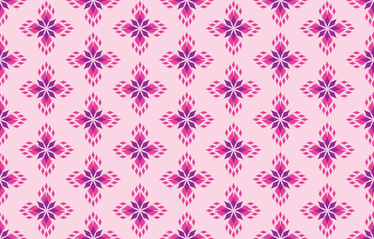 Beautiful Ethnic abstract ikat art. Seamless Kasuri pattern in tribal, folk embroidery, floral geometric art ornament print. Design for carpet, wallpaper, clothing, wrapping, fabric, cover. vector