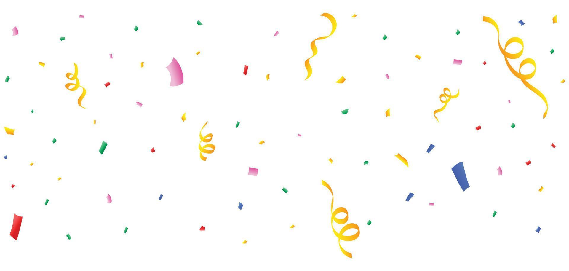 Party Confetti and Ribbon Falling Vector - TemplateMonster