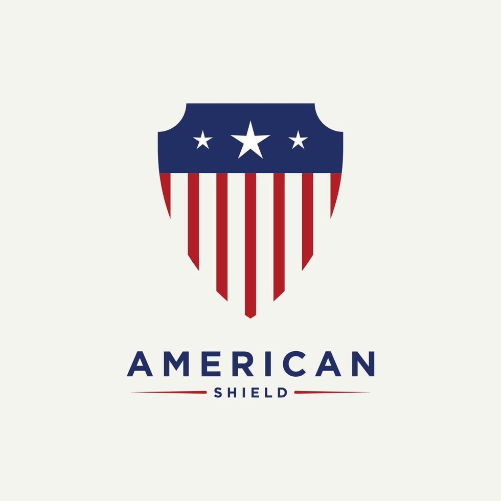 american emblem minimalist badge logo icon design vector