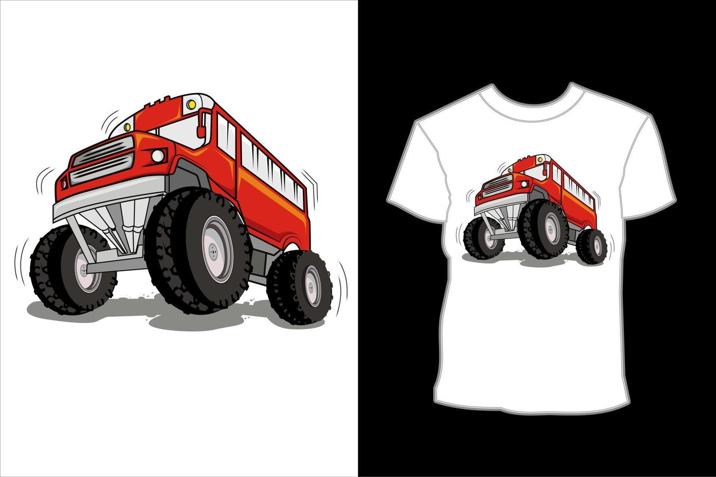 el gran autobús escolar ilustración vectorial diseño de camiseta vector