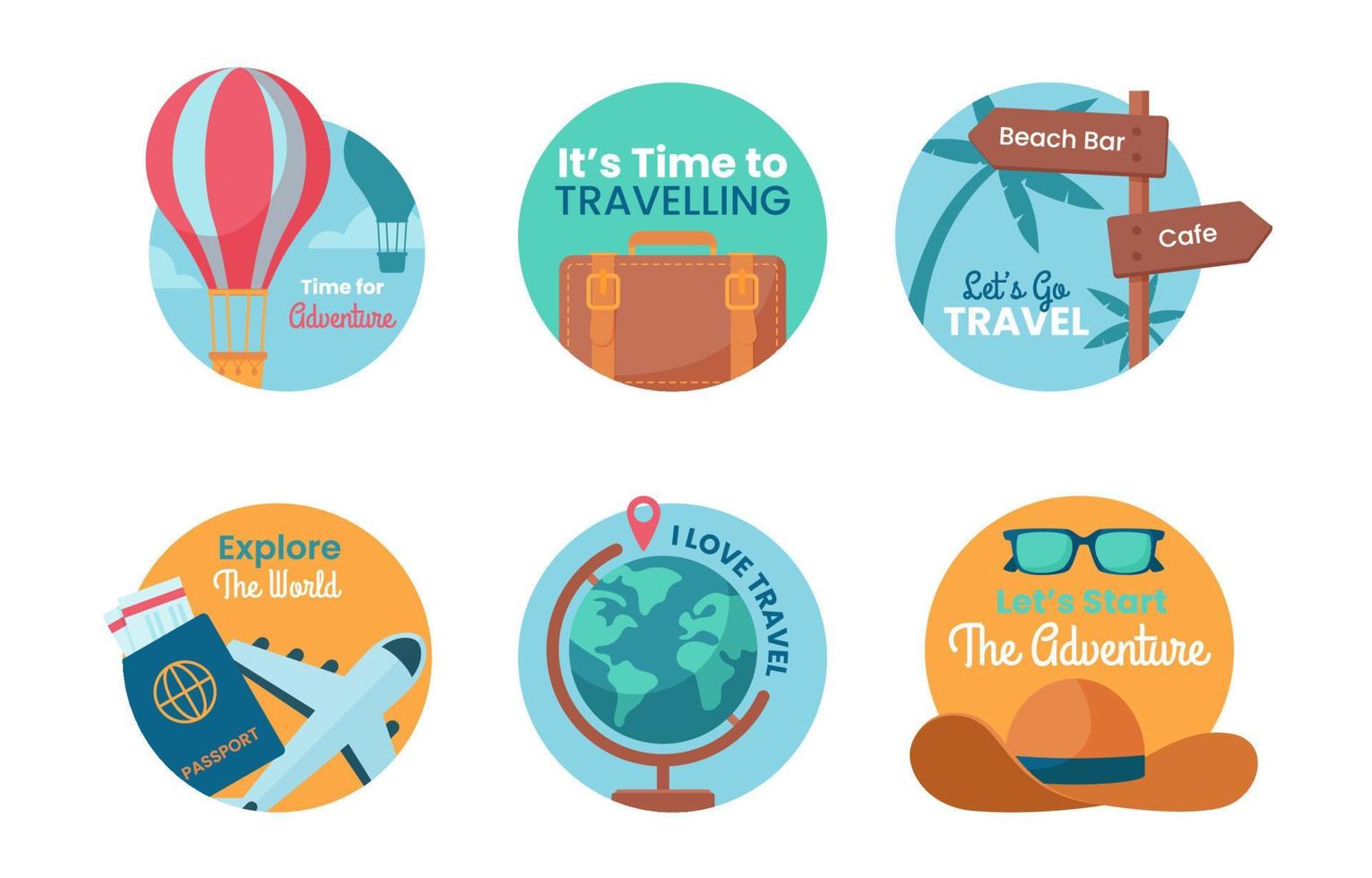 Travel Label Collection Set vector