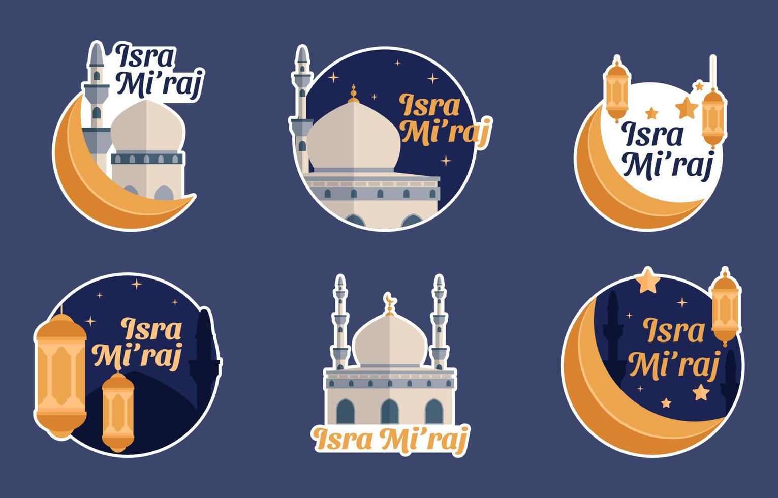 Isra Mi'raj Sticker Collection vector