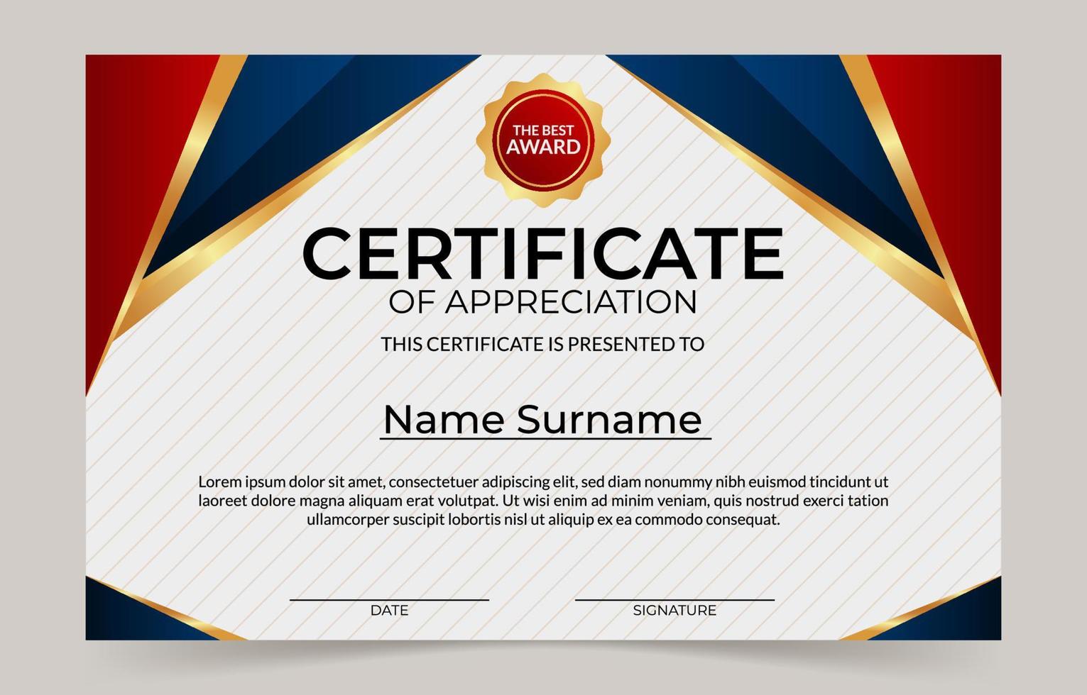 University Certificate Template vector