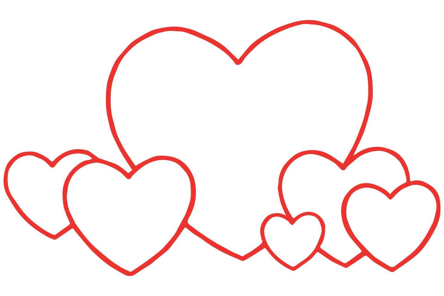 Red Heart Shapes on White Background vector