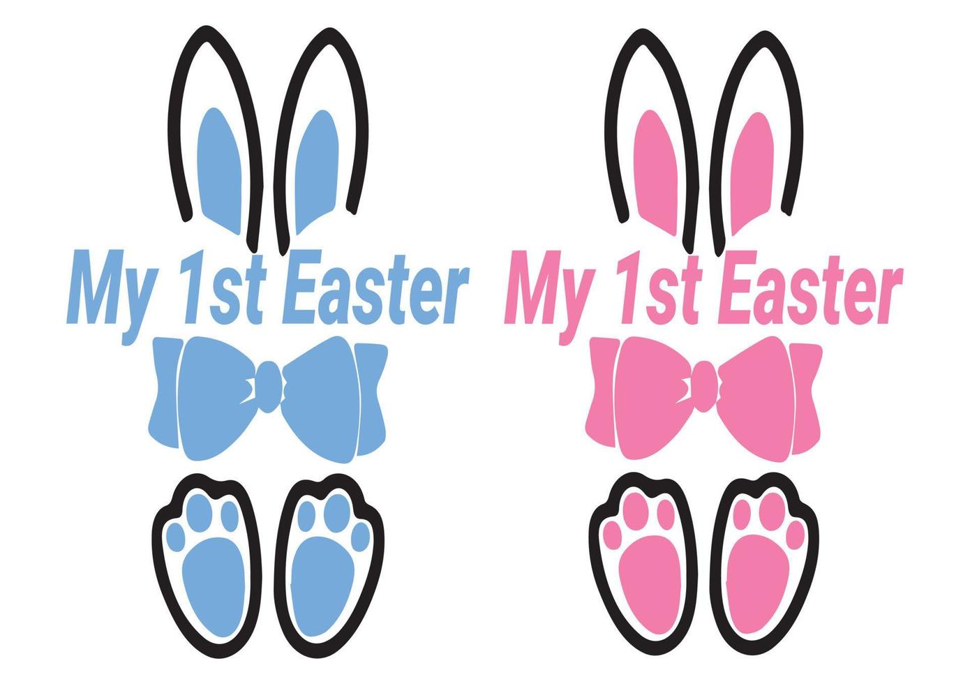 My first Easter - hand drawn modern calligraphy design vector illustration.