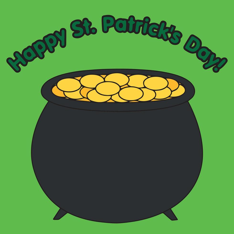 St patrick's day card with lettering and clovers vector
