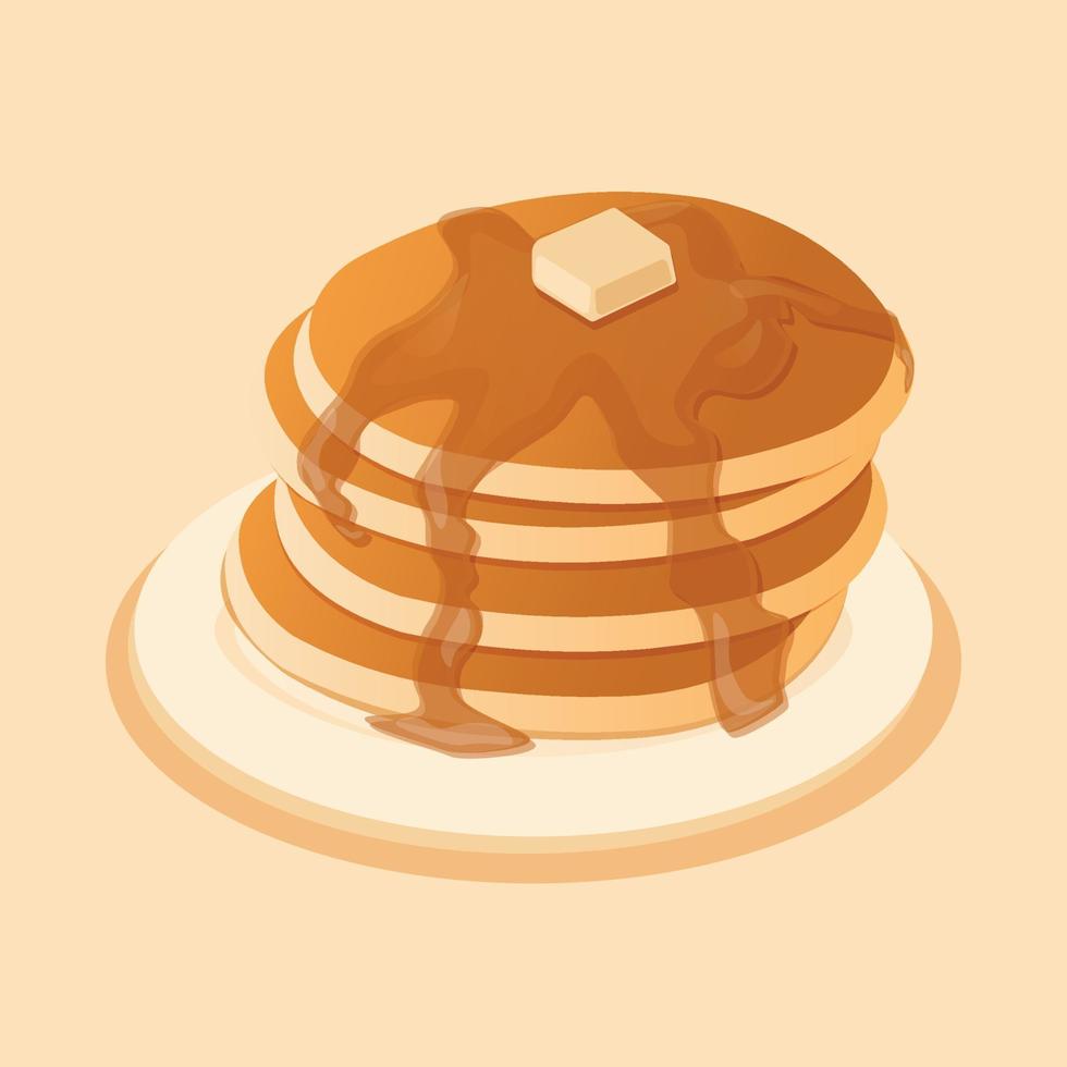 Pancakes on the plate. vector