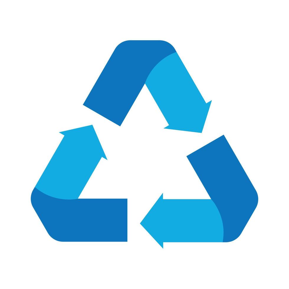 Recycle icon symbol vector. on white background vector