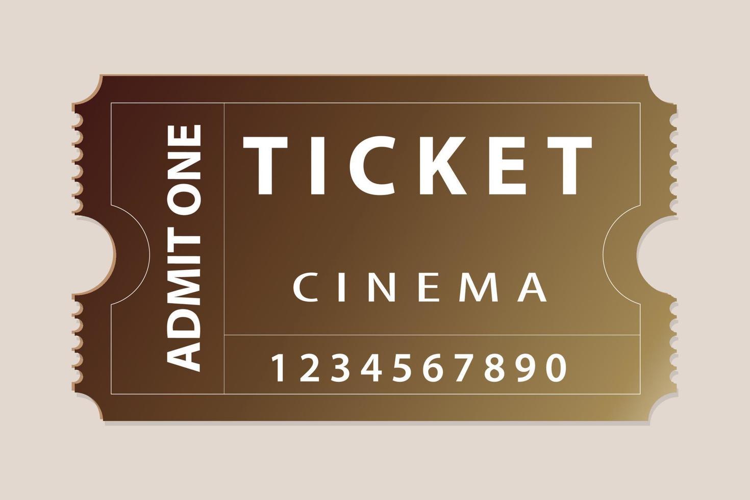Gold ticket for one person on a colored background vector