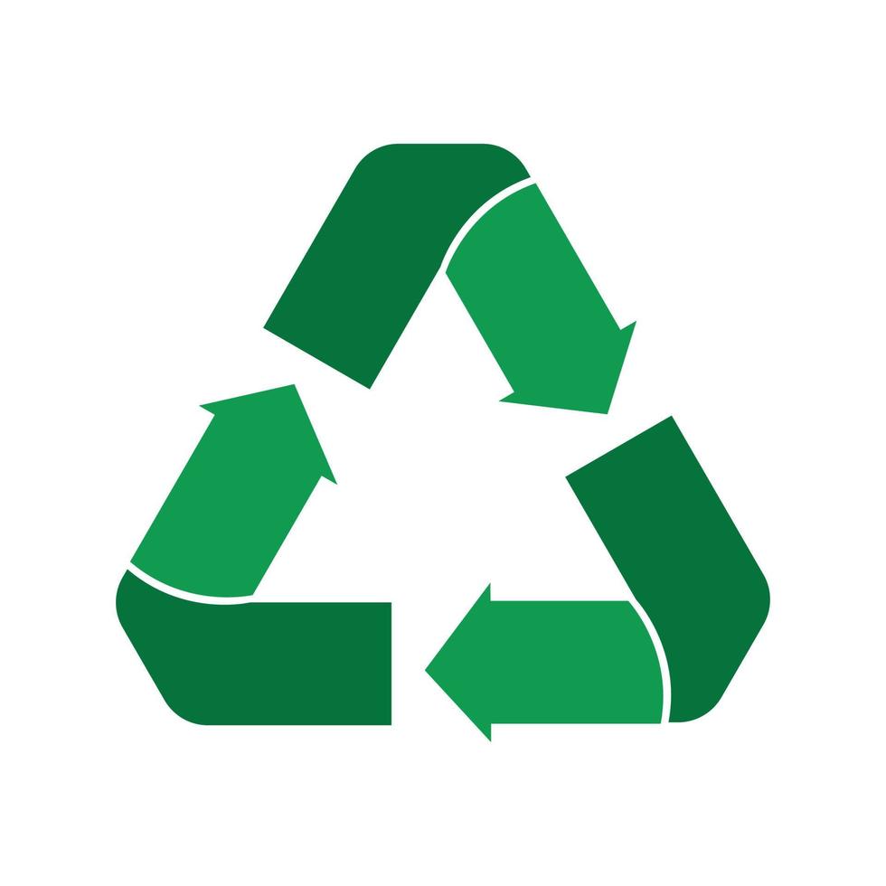 Recycle icon symbol vector. on white background vector