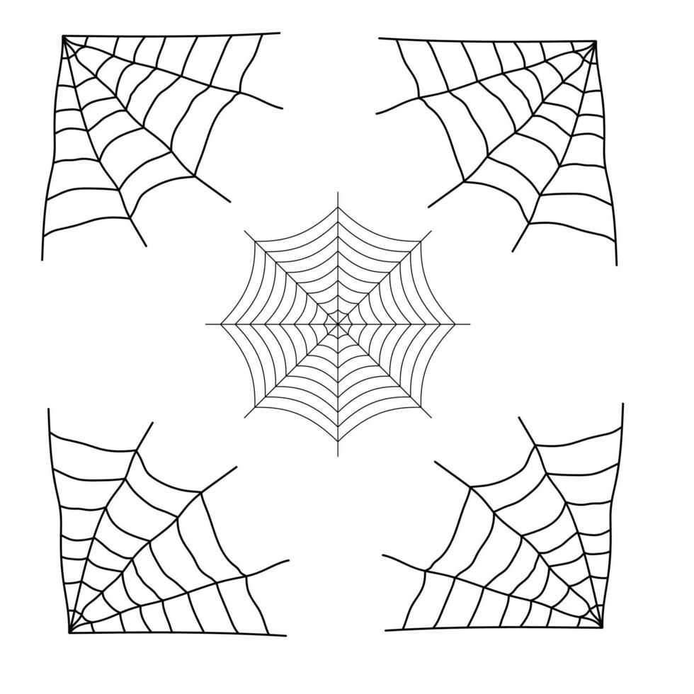 set spider web vector