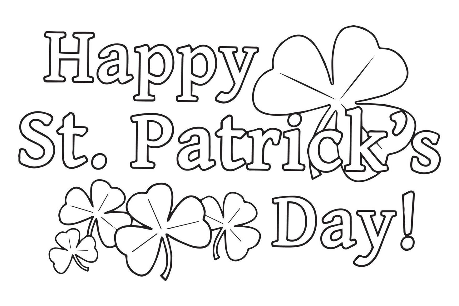 St patrick's day card with lettering and clovers vector