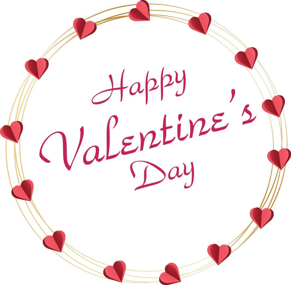 Circle graphic frame with hearts. vector