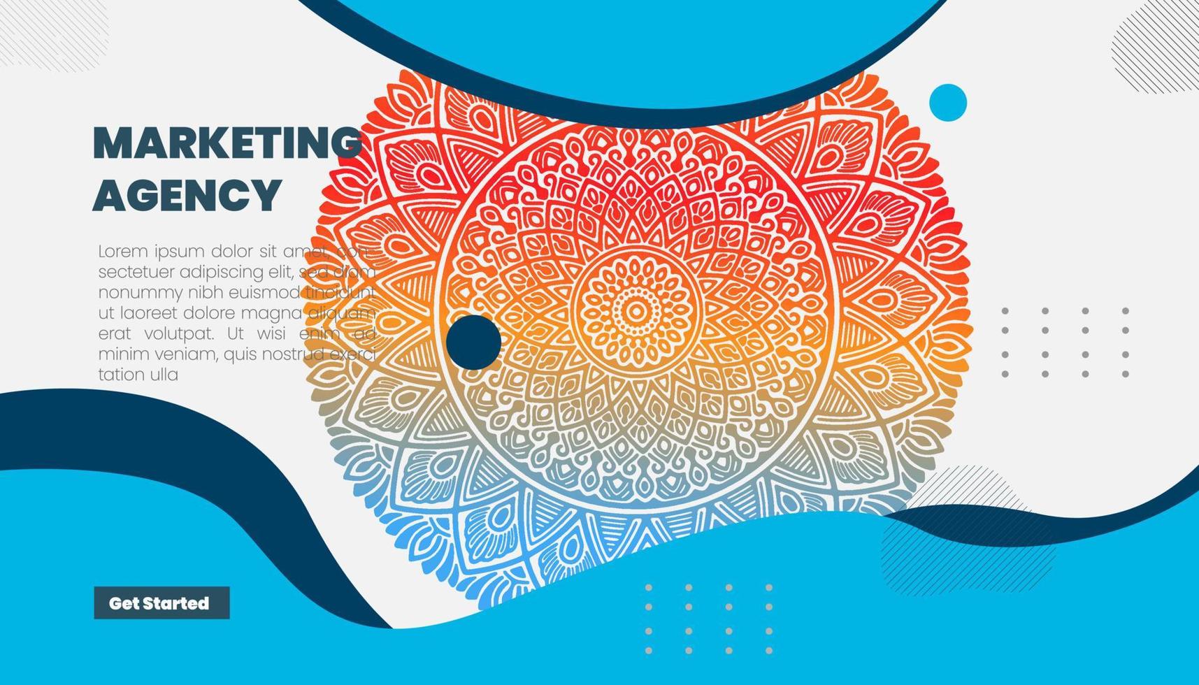 Mandala ornate background for marketing agency vector