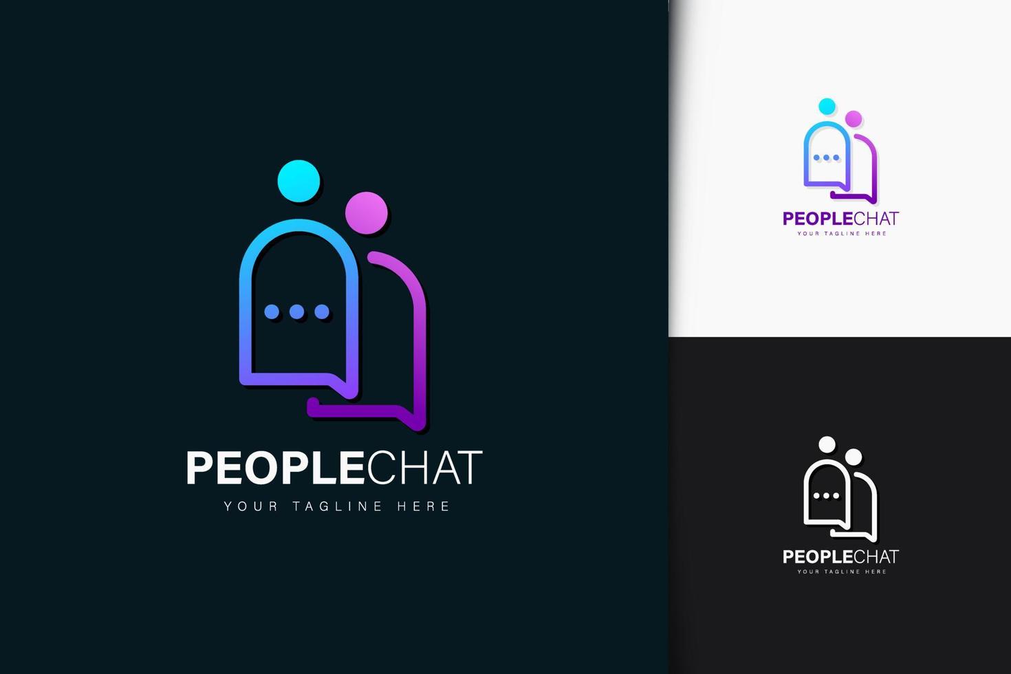 People chat logo design with gradient vector