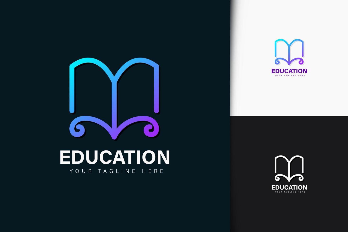 diseño de logotipo de educación con degradado vector