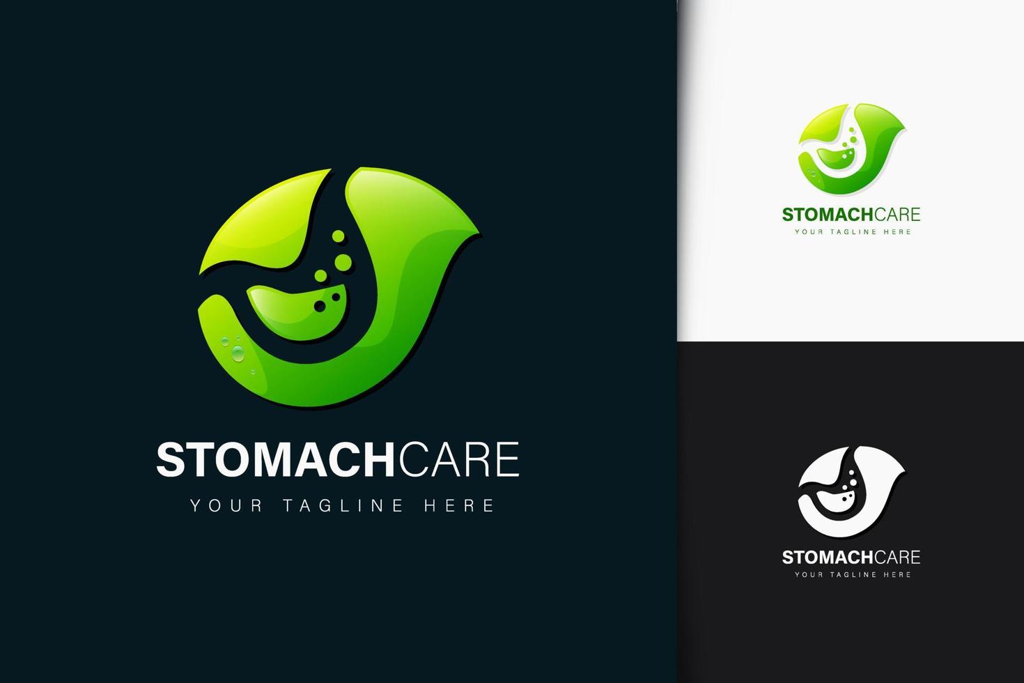 Stomach care logo design with gradient vector