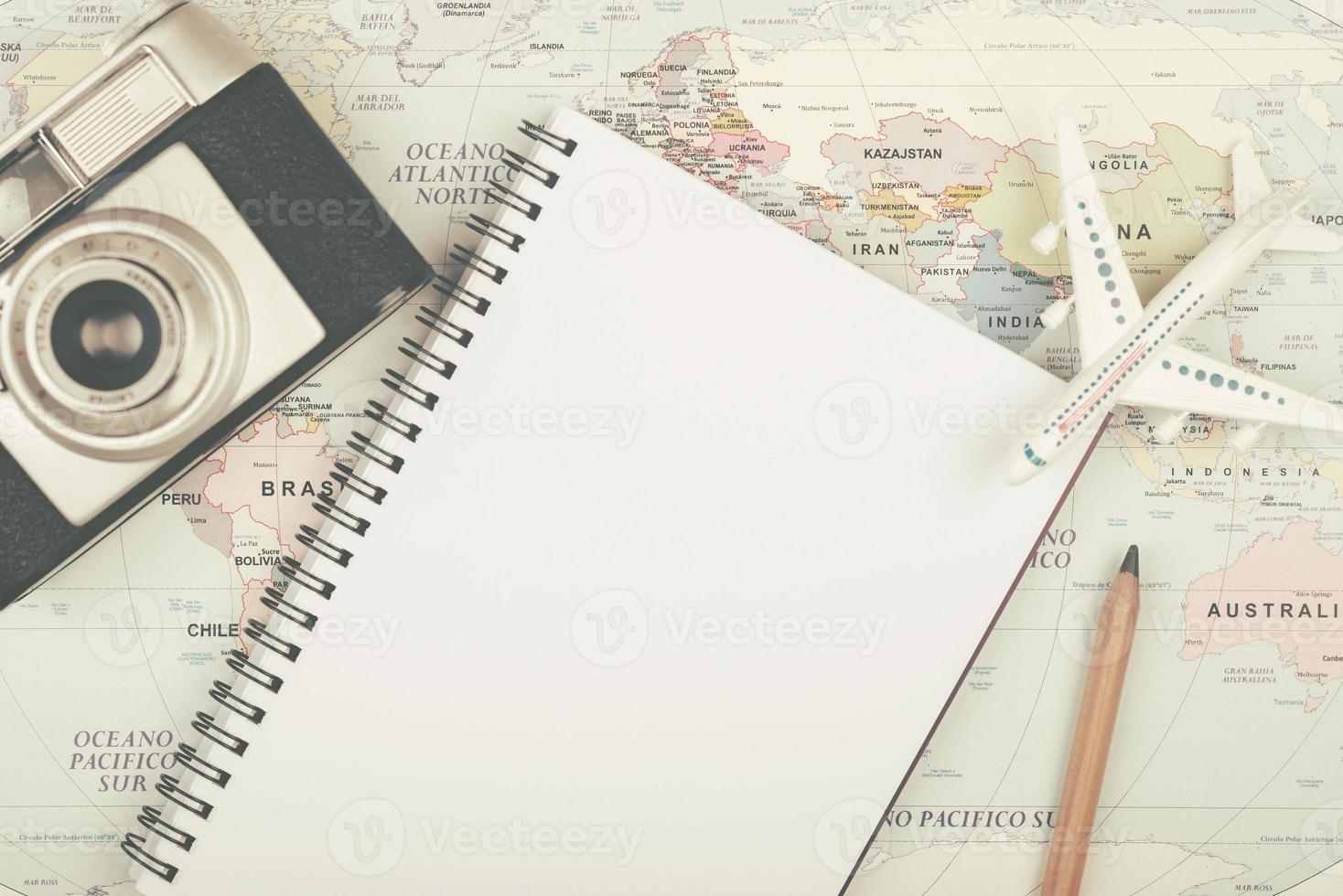 Planning vacation with map photo