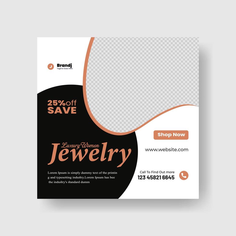 jewelry social media post banner vector