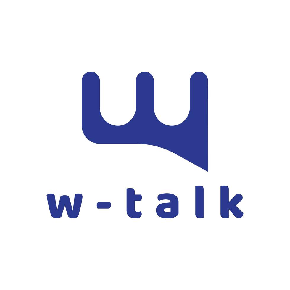 letter W talk chat logo design vector