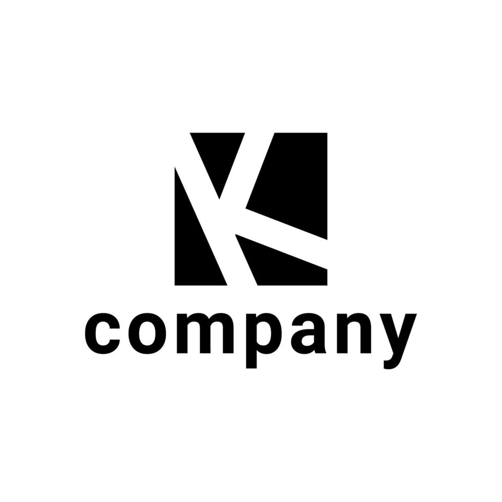 diseño de logotipo cuadrado letra k vector