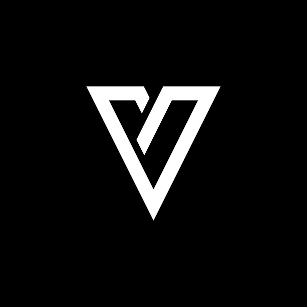 letter v line logo design vector