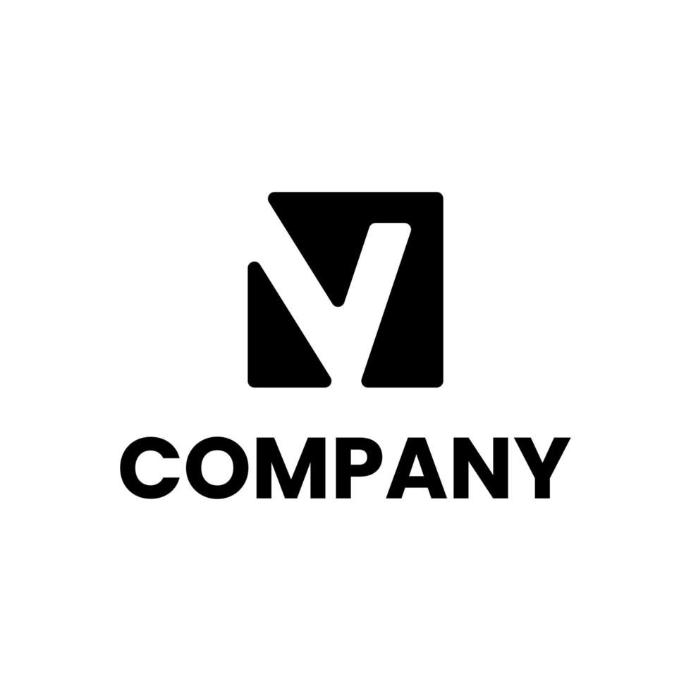 diseño de logotipo cuadrado letra v vector