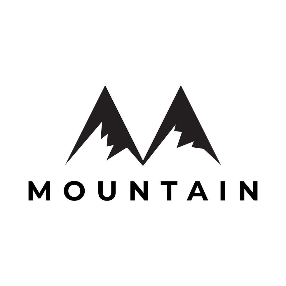 letra m con diseño de logotipo de montaña vector