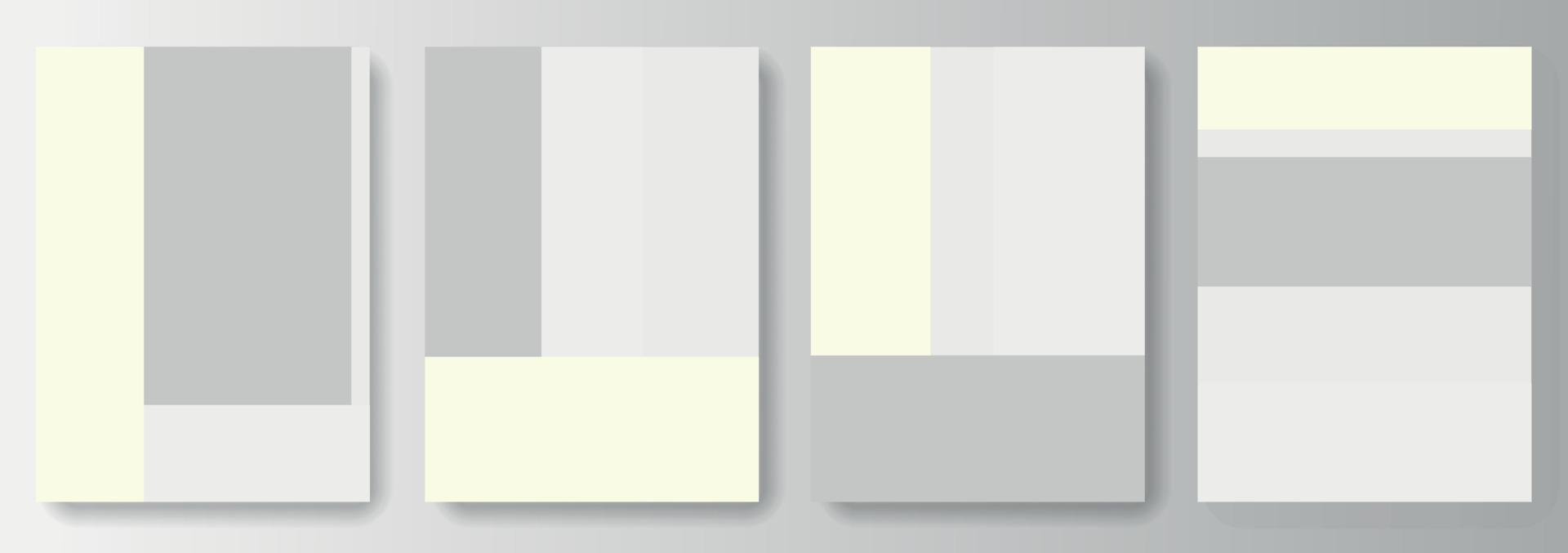 Set collection of gray pastel geometric backgrounds vector