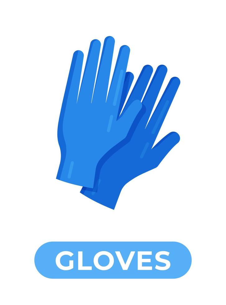 Vector illustration of disposable gloves on human hands.