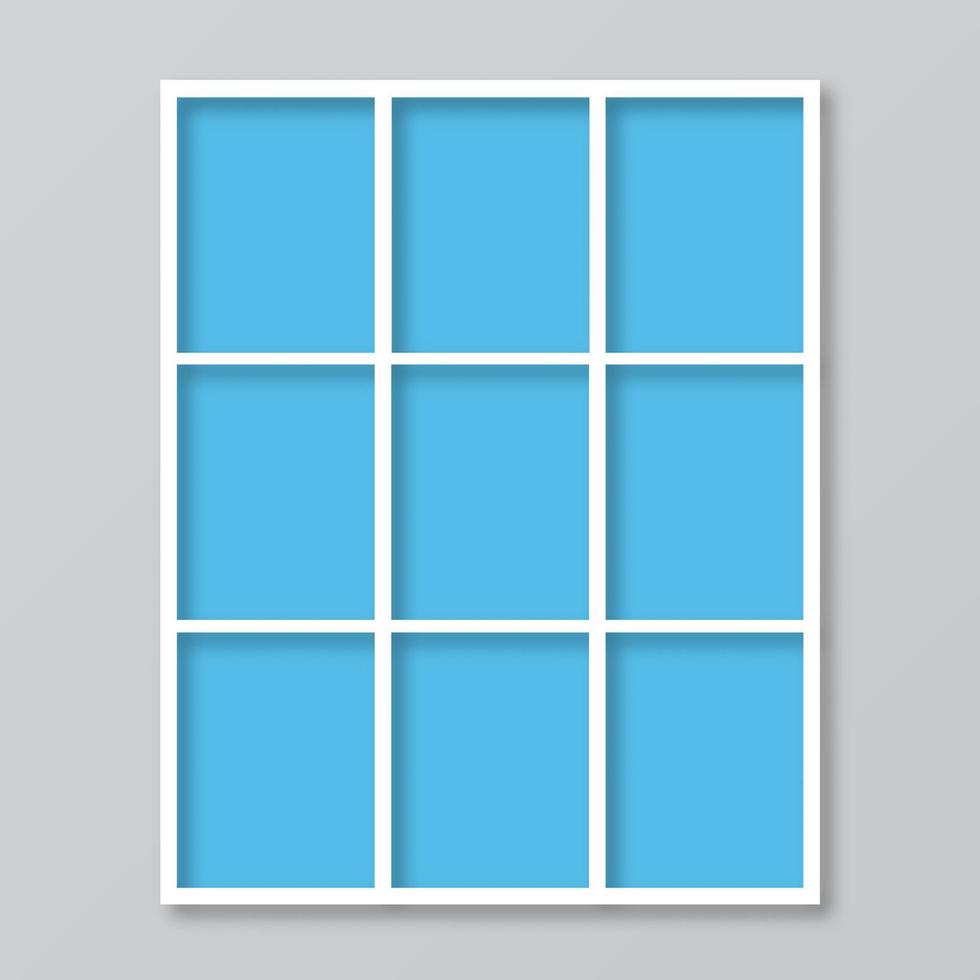 Frame photo collage. Mood board vector illustration. Timeline for photographers. Cover for blog boards, websites, banners, posters. Template for storyboards, presentations, etc.