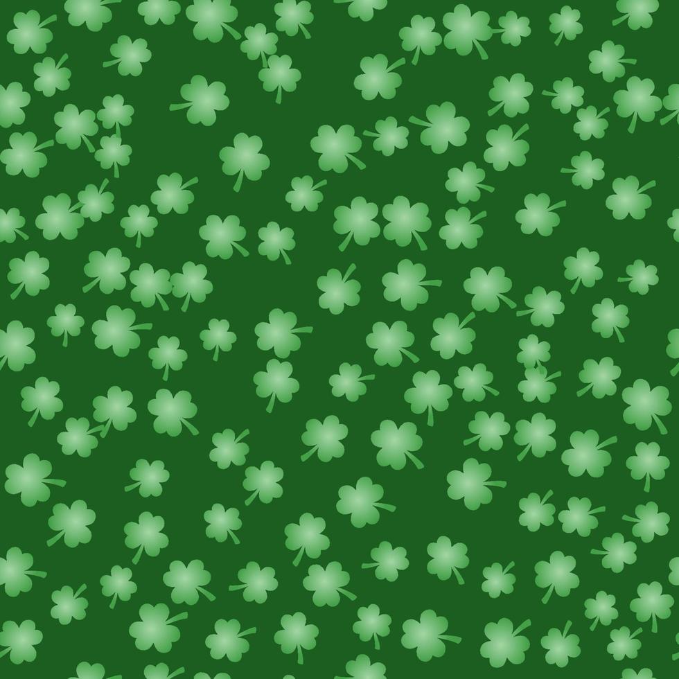 St. Patrick's Day green seamless pattern with clovers. Vector background.  Easy to edit design template for your.
