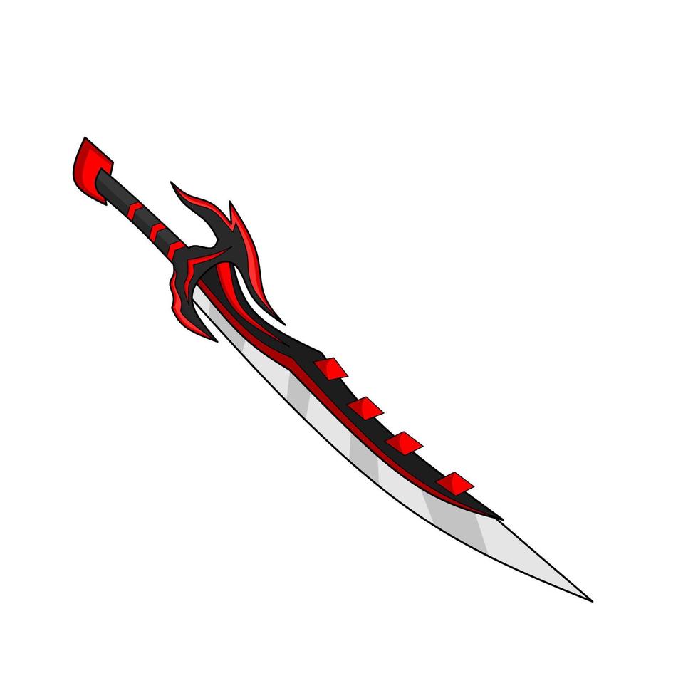 espada de fantasía vectorial motivos de color negro y rojo vector