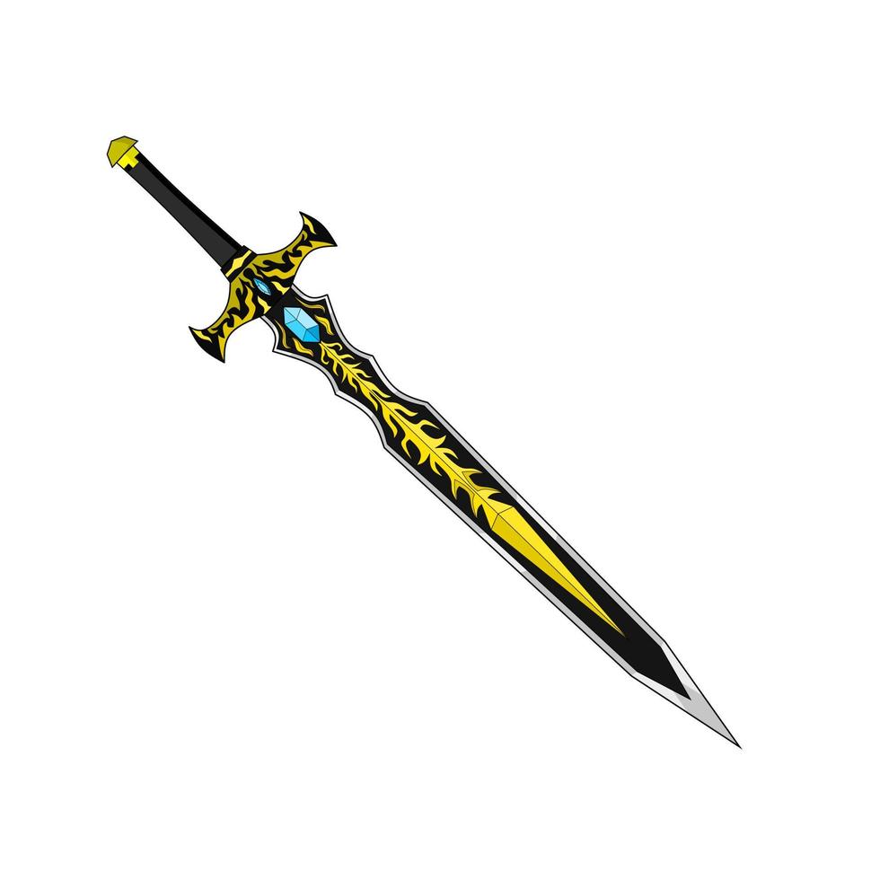 Vector fantasy sword batik design motifs