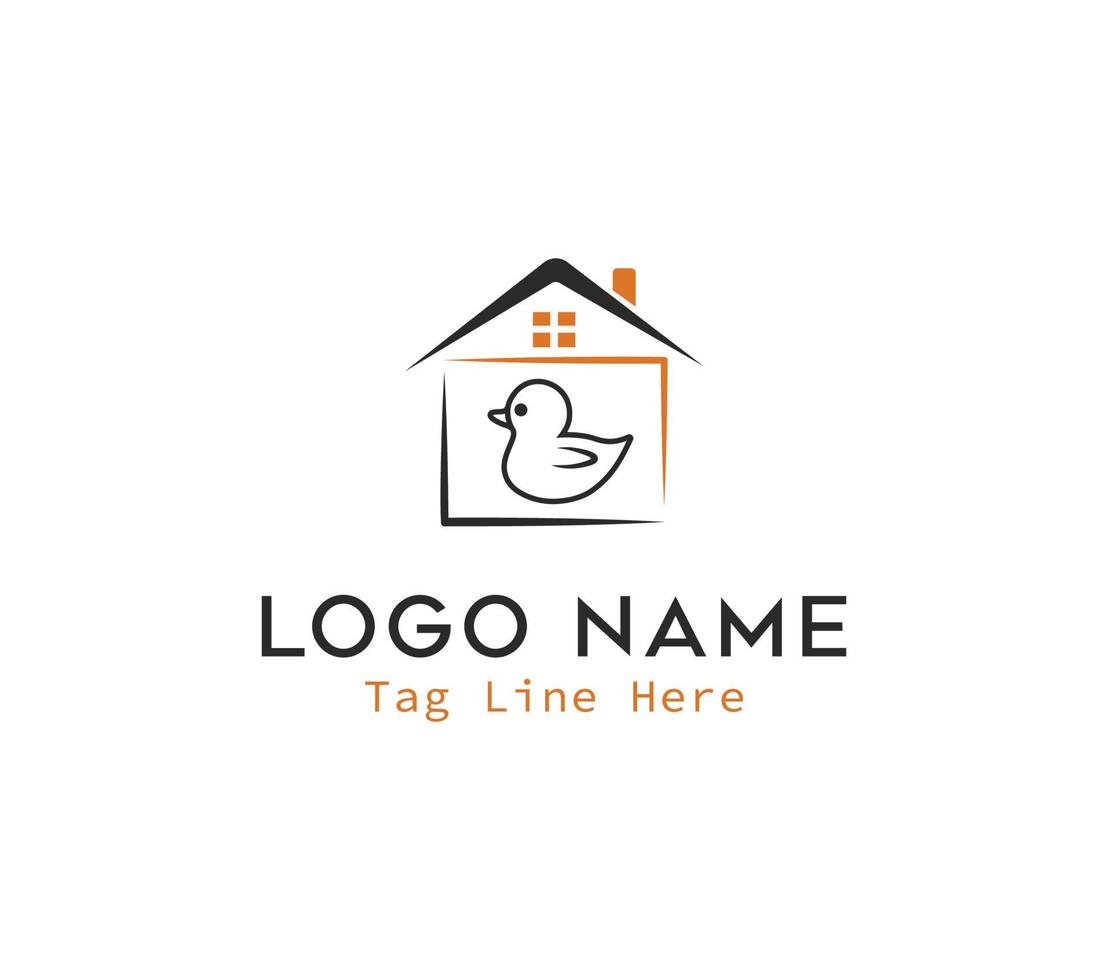 Creative Minimal Unique Duck Simple Vector Logo Design