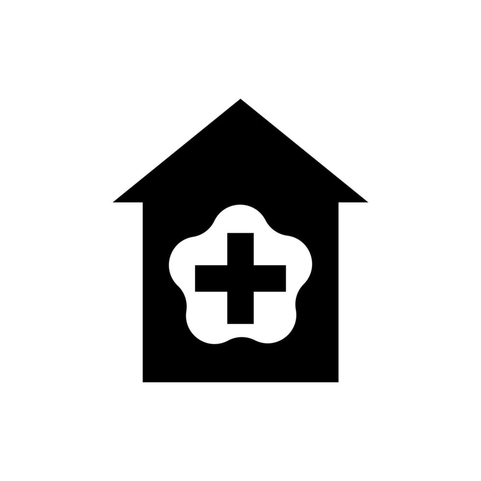 icono de vector de marcador de hospital simple aislado