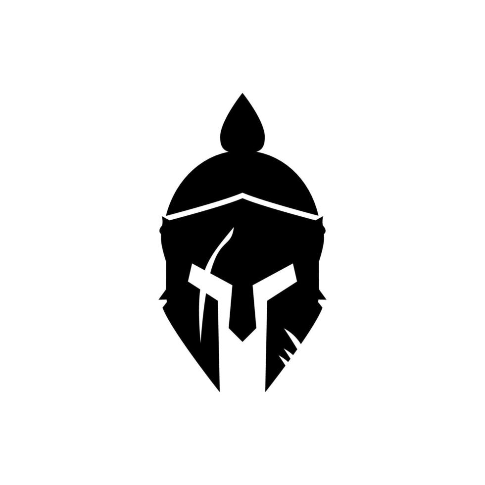 simple spartan gladiator helmet icon vector