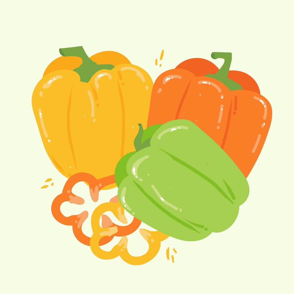 Modern bell pepper in hand drawn style. Vector illustration