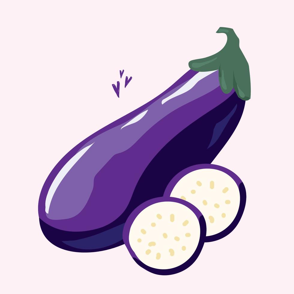 Modern eggplant in hand drawn style. Vector illustration