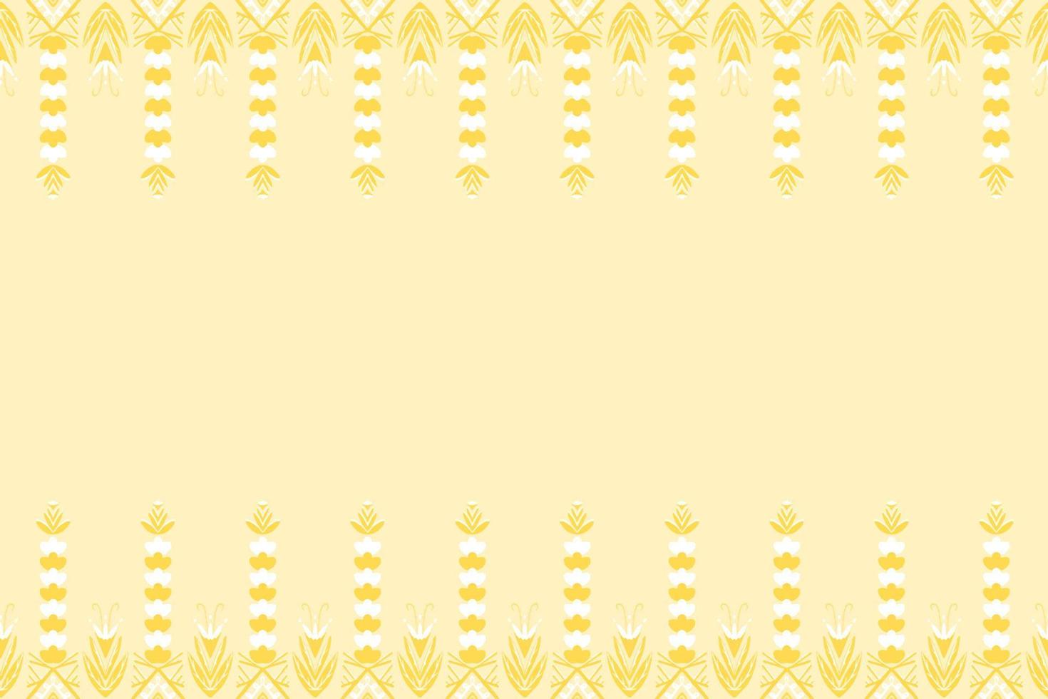 flor amarilla y blanca sobre marfil. patrón geométrico étnico oriental diseño tradicional para fondo, alfombra, papel pintado, ropa, envoltura, batik, tela, estilo de bordado de ilustración vectorial vector
