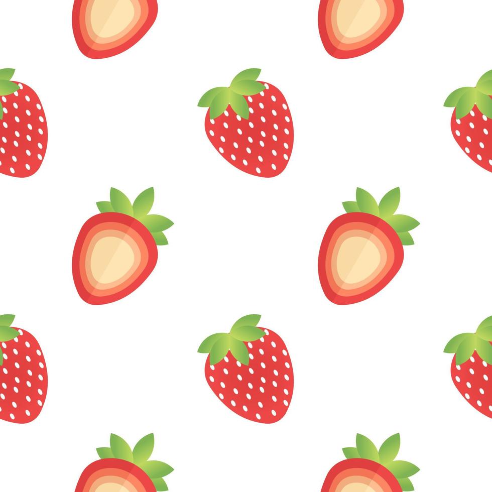 strawberry fruit seamless pattern vector