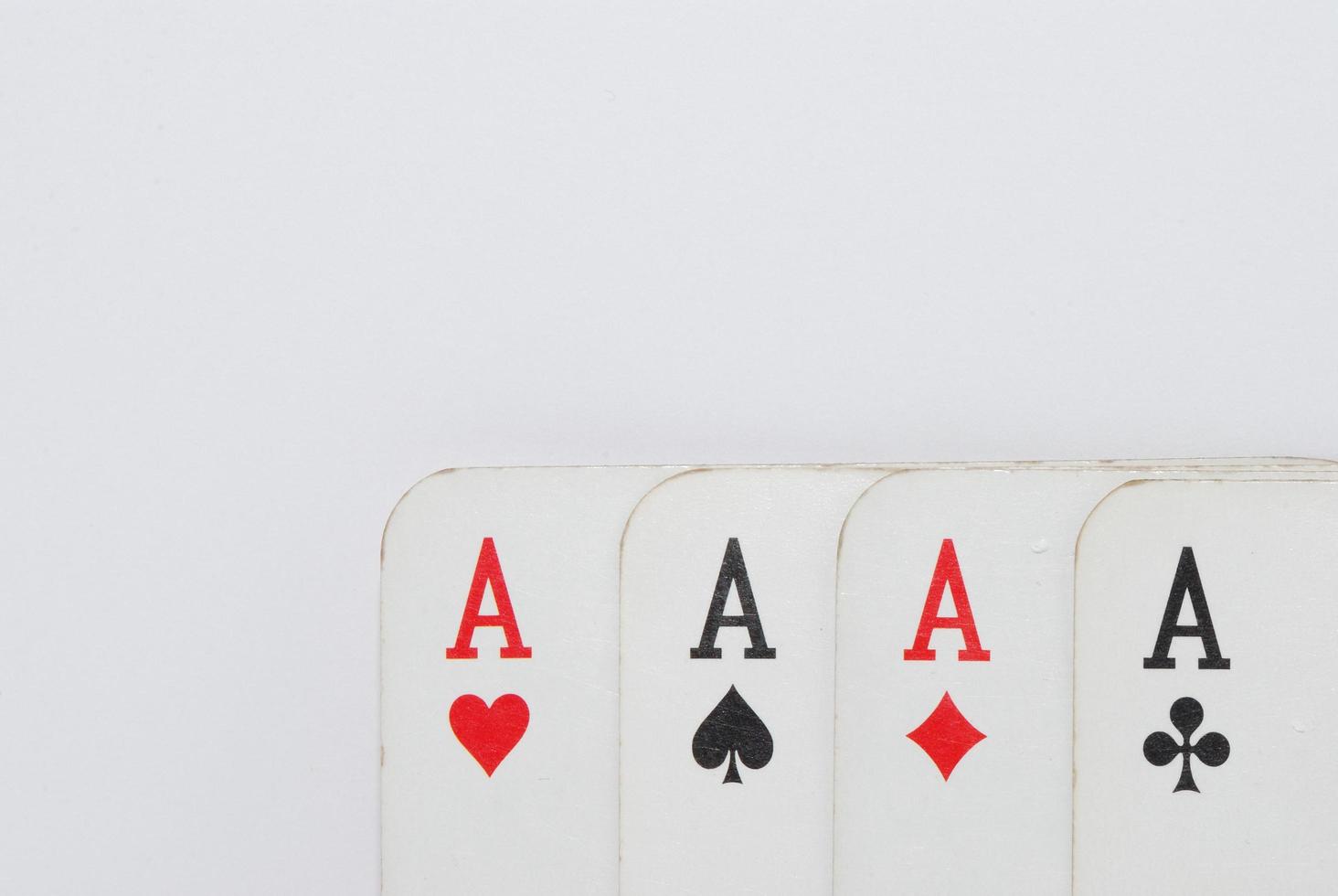 playing cards four ace of deck full view on white background bottom photo