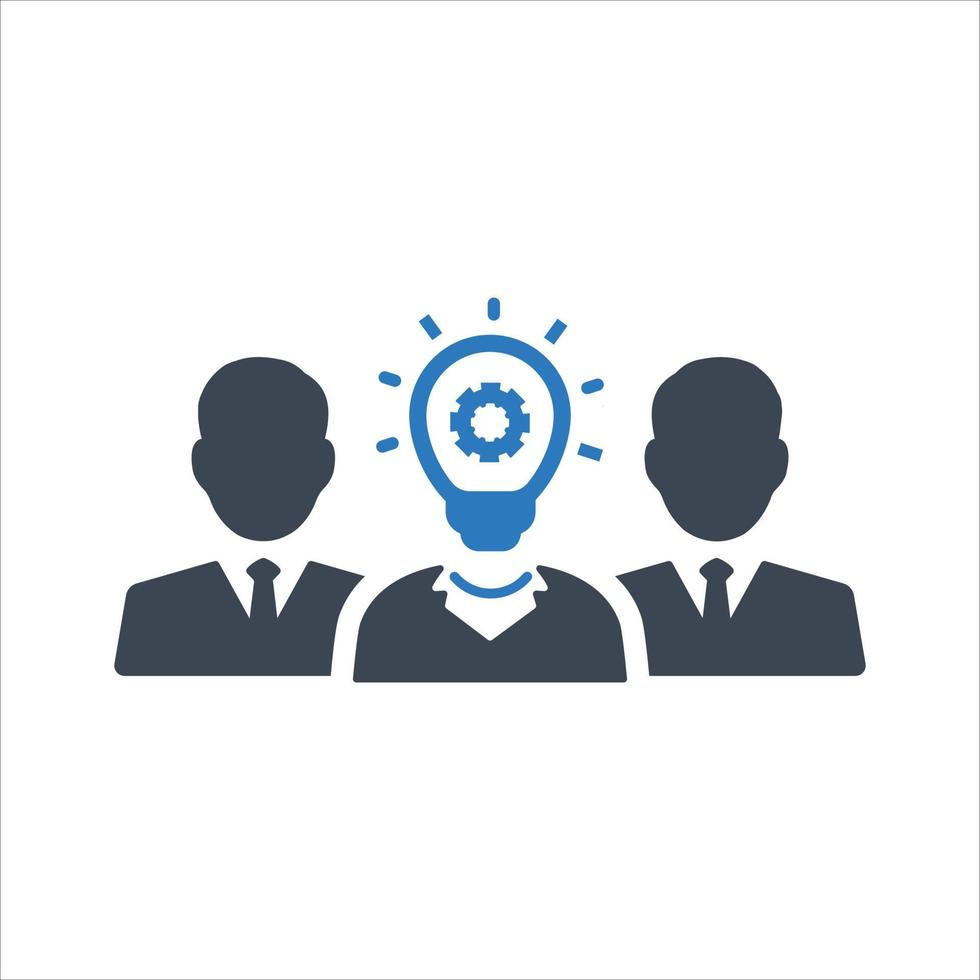 Creative business team, leadership, expert icon vector