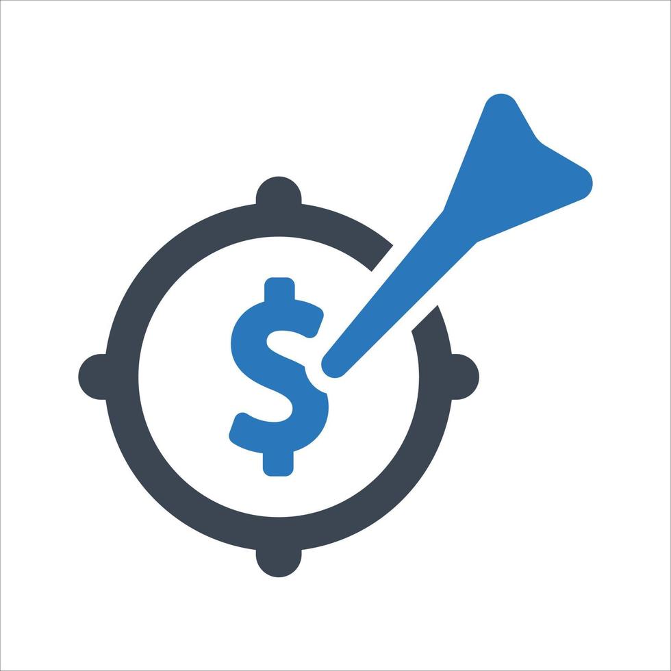 Financial Target Icon on white background vector
