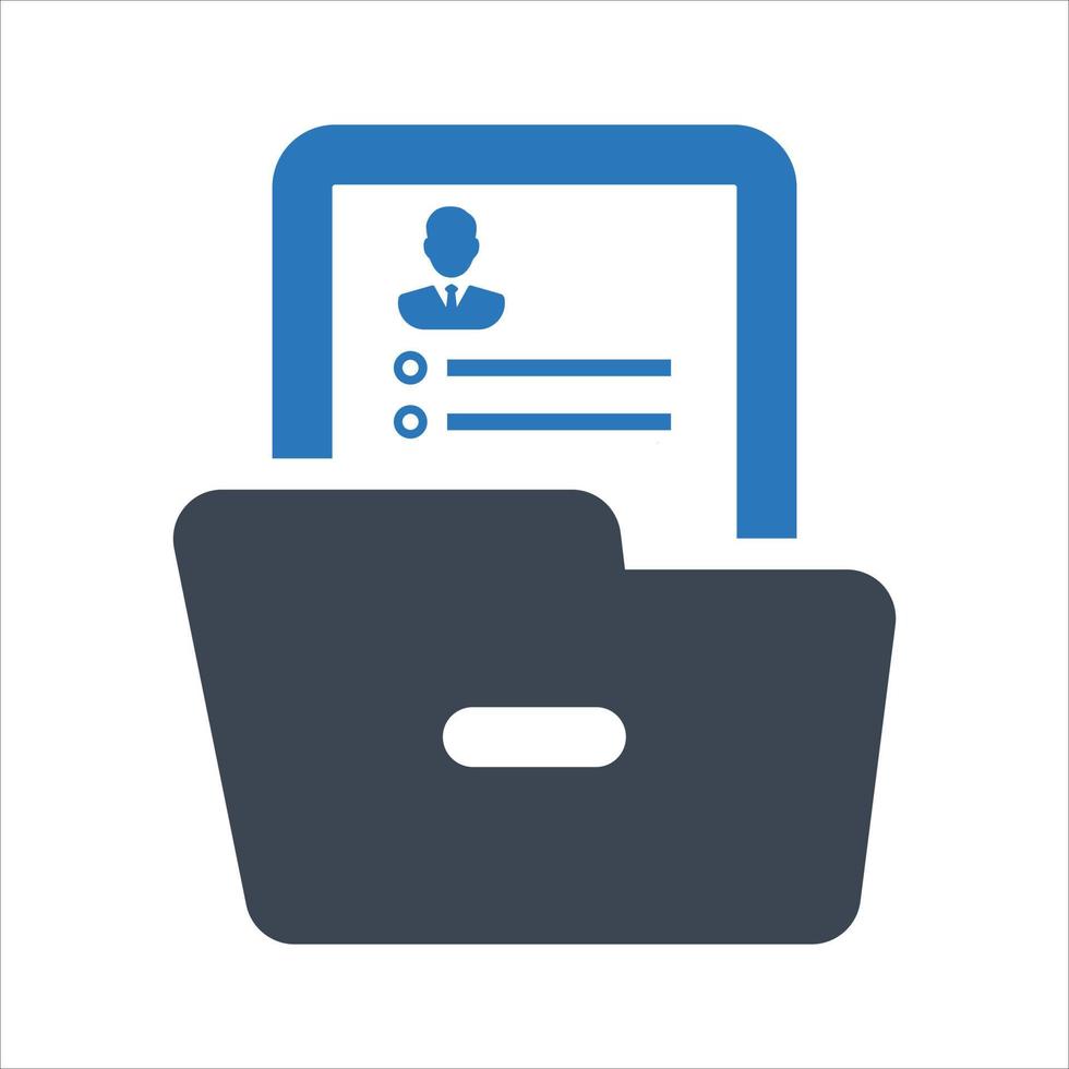 Employee report record icon on white background vector