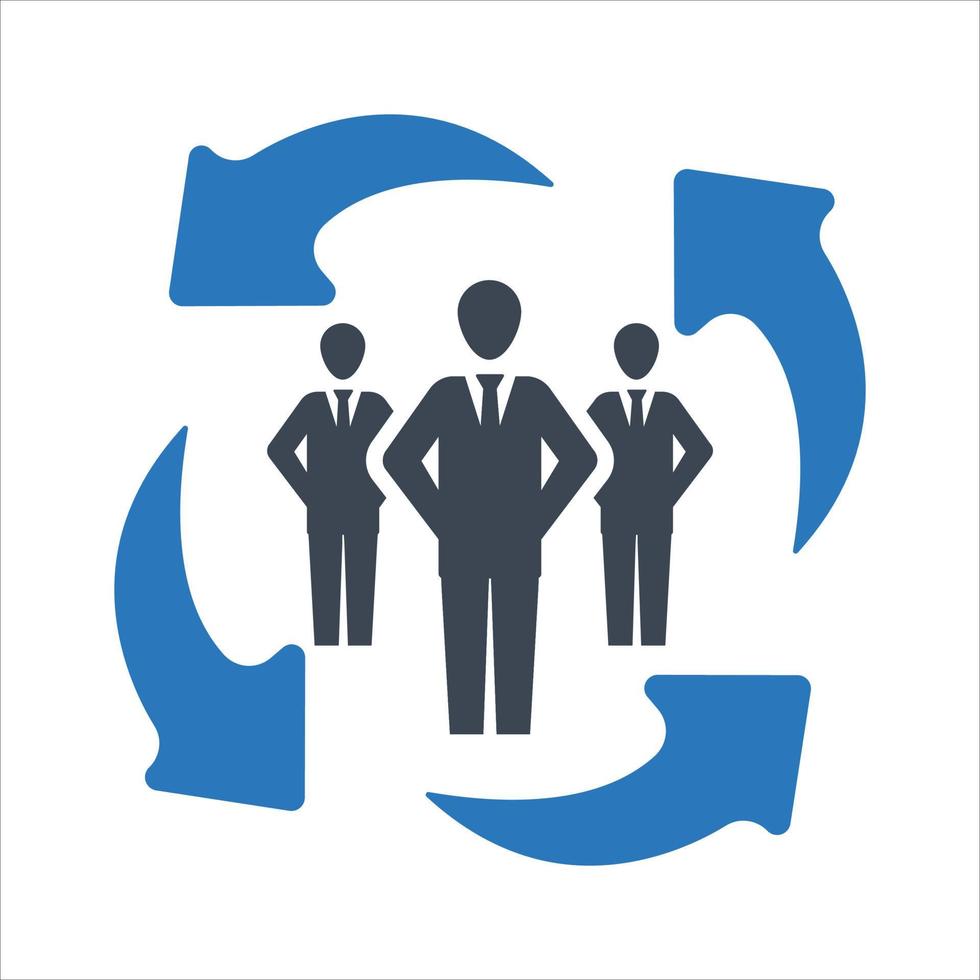 Employee change, job replacement icon vector