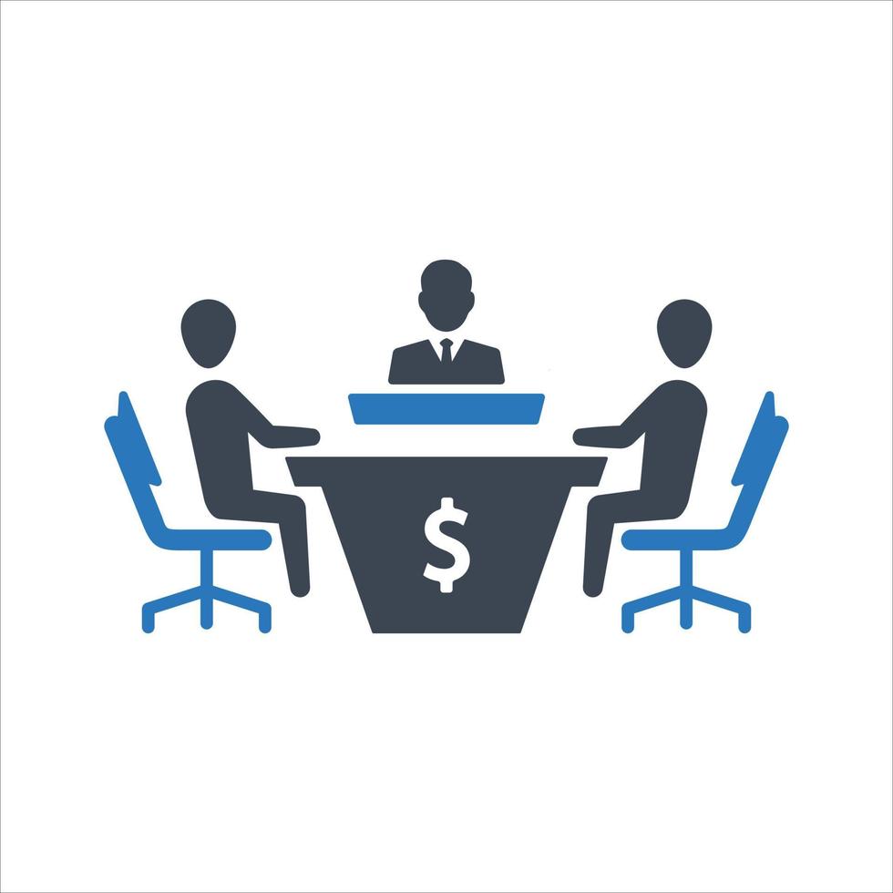 Business meeting icon on white background vector