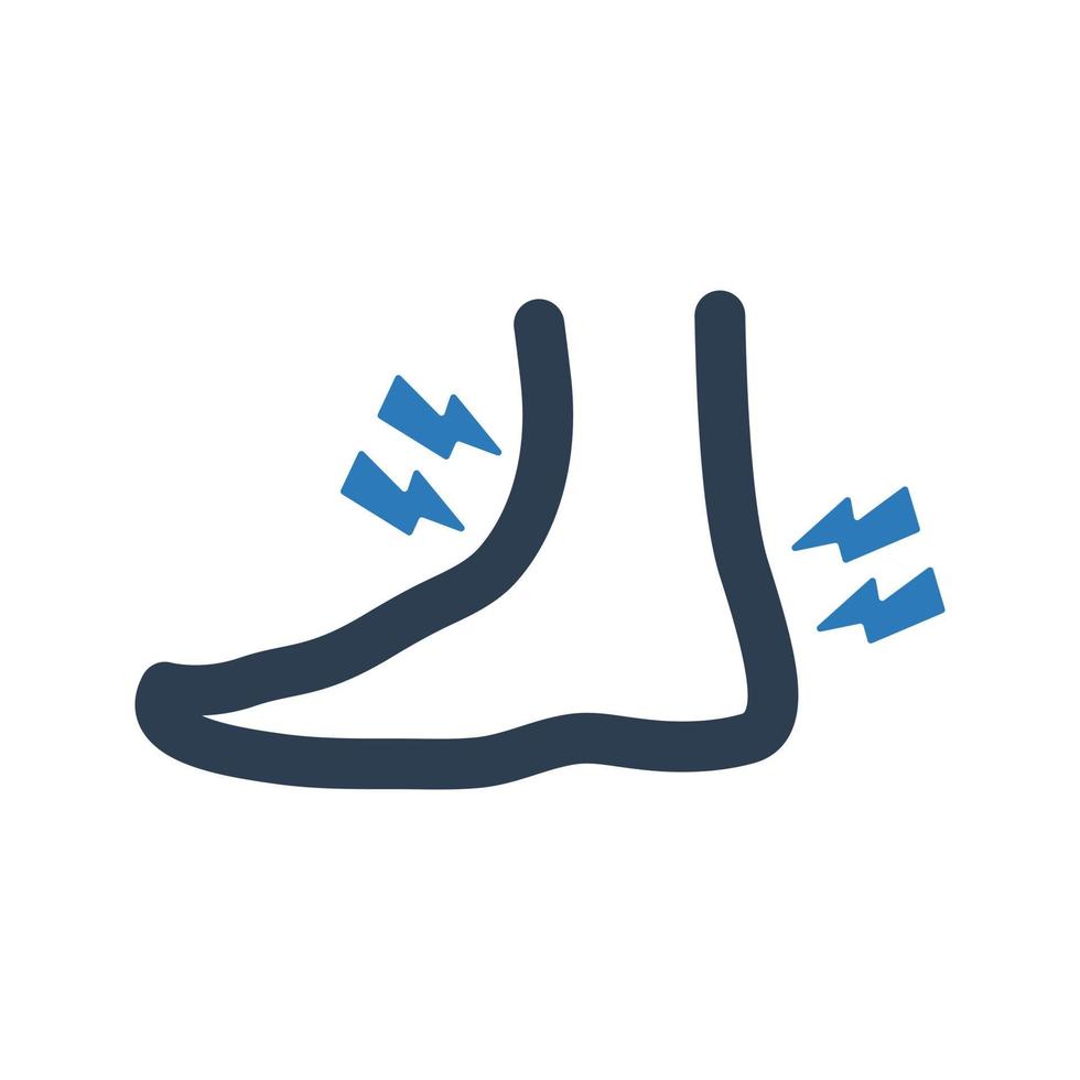 Foot Pain Icon on white background vector