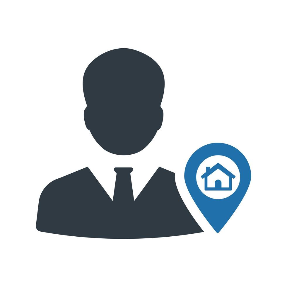 Real Estate Agent Icon on white background vector